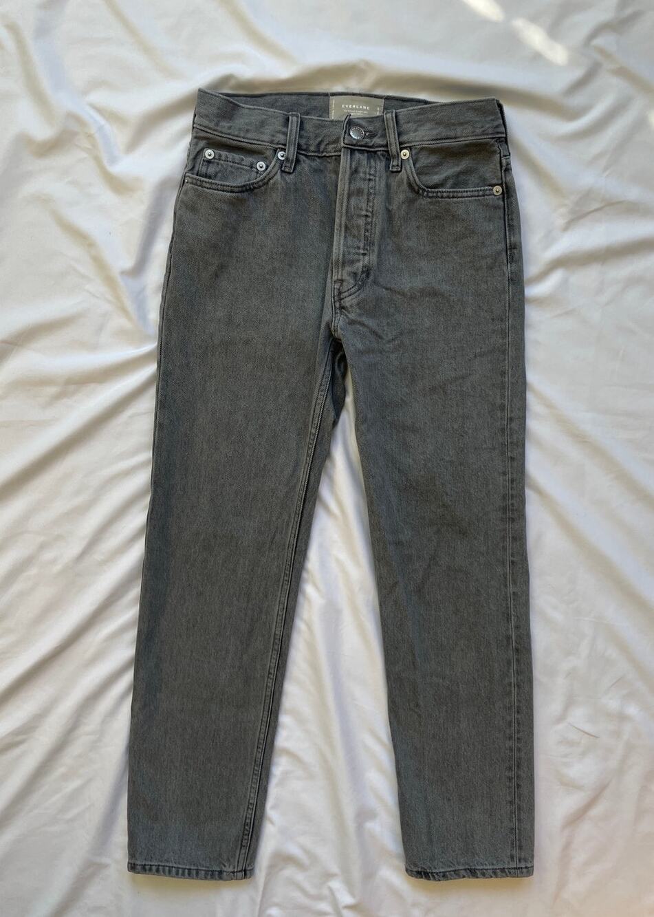 Everlane Relaxed Straight Jean Denim Gray Mid Rise, Size 23 Regular